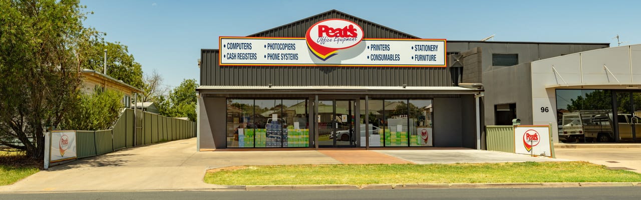 The Peat's Office Equipment shopfront at 98 Annesley Street, Echuca
